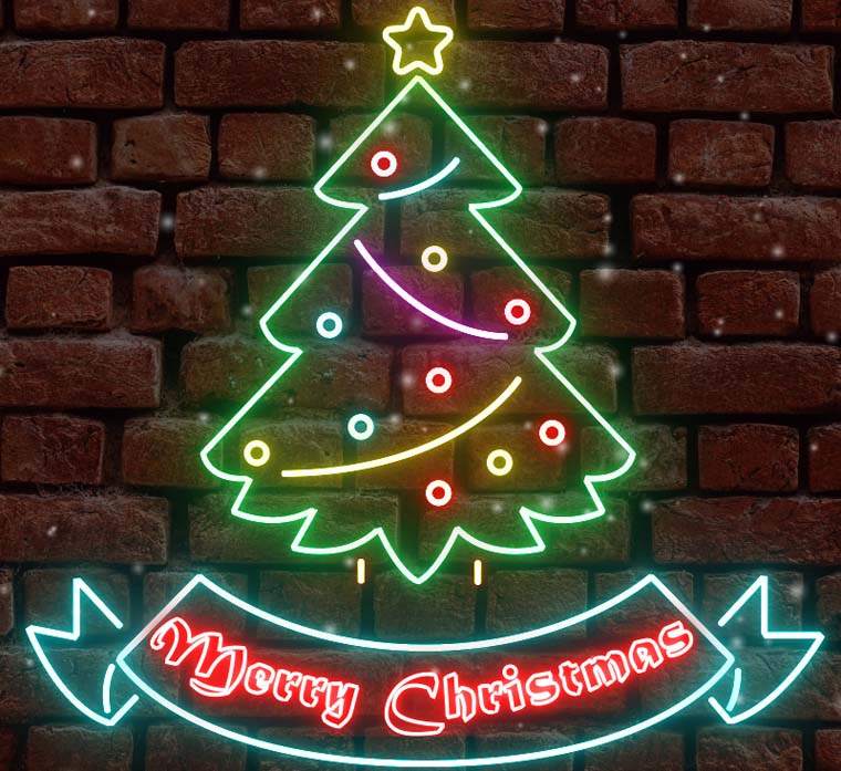 Neon Light Christmas Card After Effects Intro.