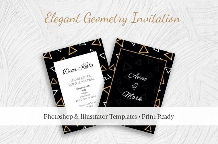 Free Elegant Geometry Invitation - Corporate Identity Template.