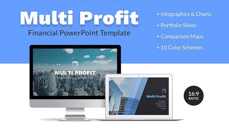 Multi Profit Financial Company Presentation PPT PowerPoint Template.