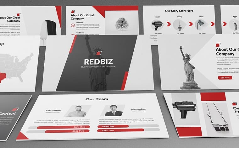 Redbiz - Biz PowerPoint Template.