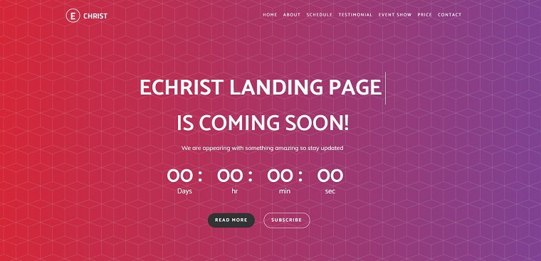 Echrist - Christmas Event Landing Page Template.