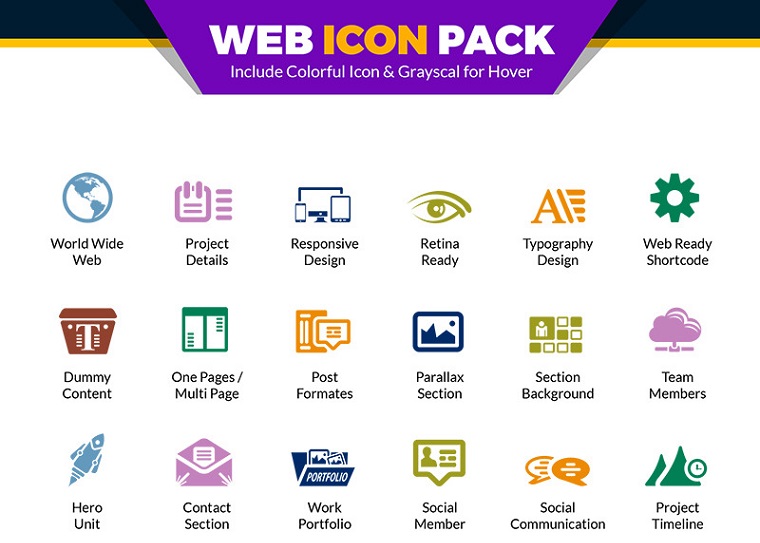 Web Pack | Website Vector for Web Design and Development Agency or Company | Website Use Iconset Template.