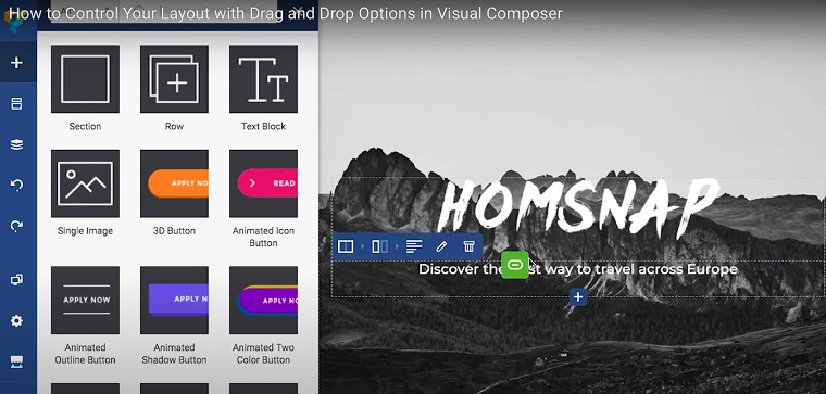 Drag & Drop with Visual Composer.