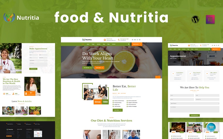 Modern Nutritia WordPress Theme