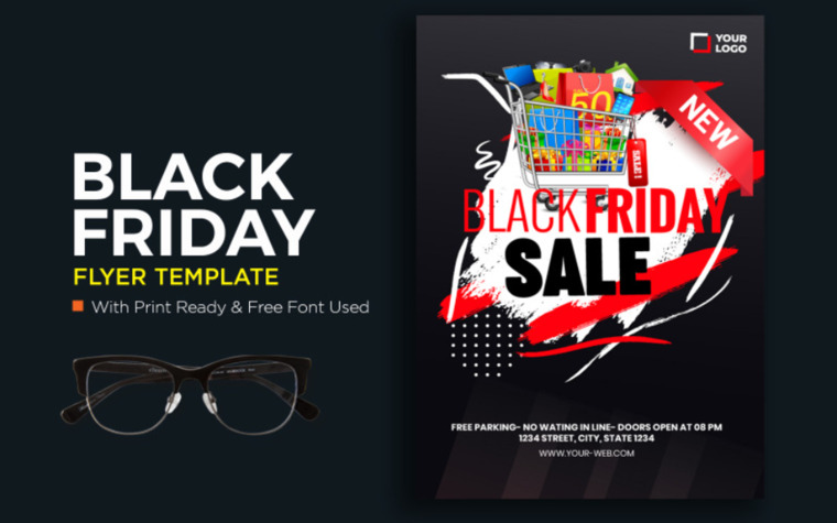 Special Offer Black Friday Flyer Template.