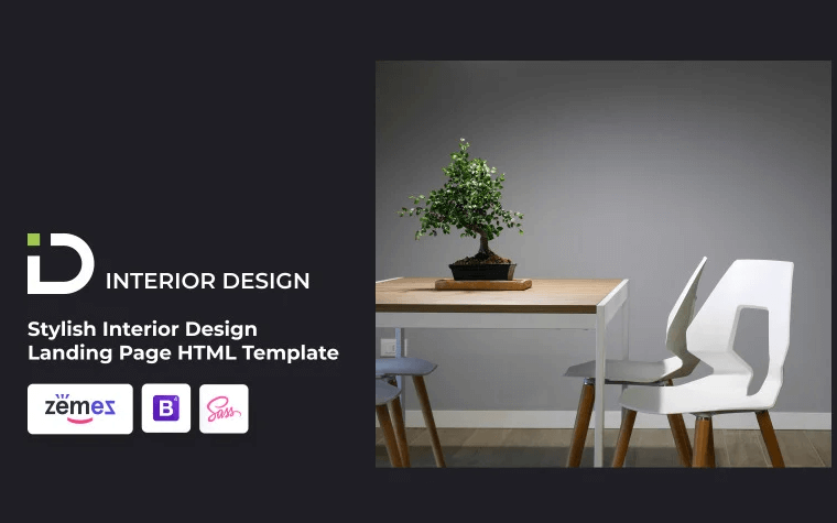 Interior Design - Stylish HTML Bootstrap4 Landing Page Template