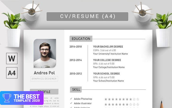 Andros Pol – CV & Resume Template - digital products award