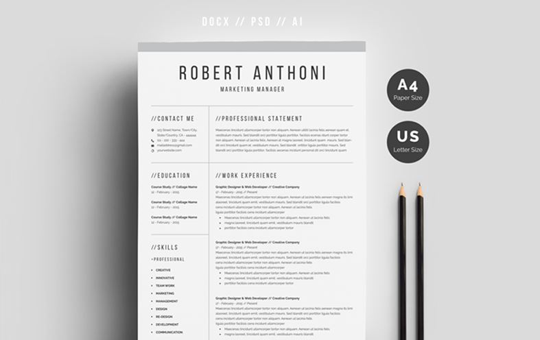 Robert Anthoni Clean Resume Template