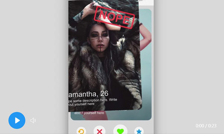 Tinder swipe After Effects template