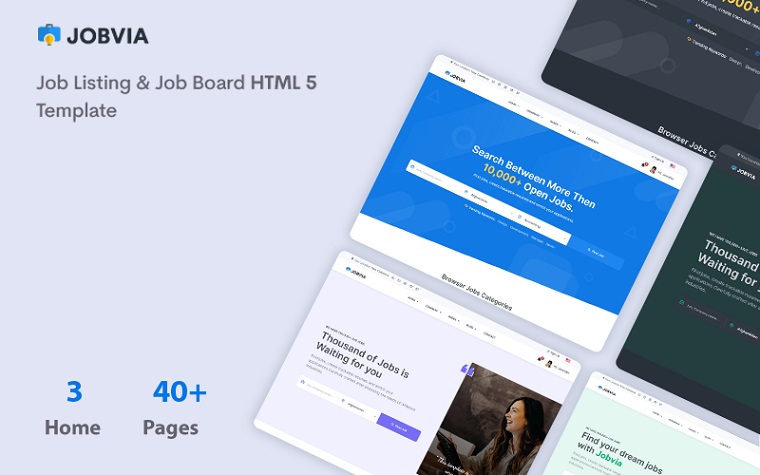 Jobvia - Impressive Job Board Web Page Theme.