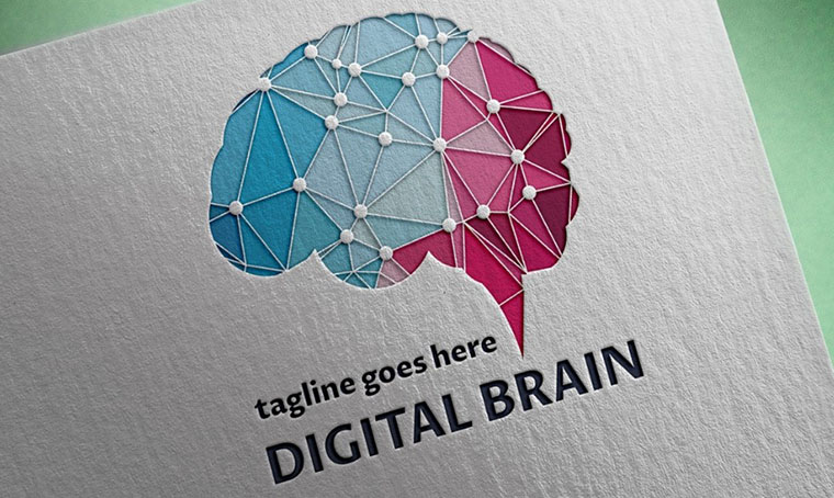Digital Brain Feminine logo Designs