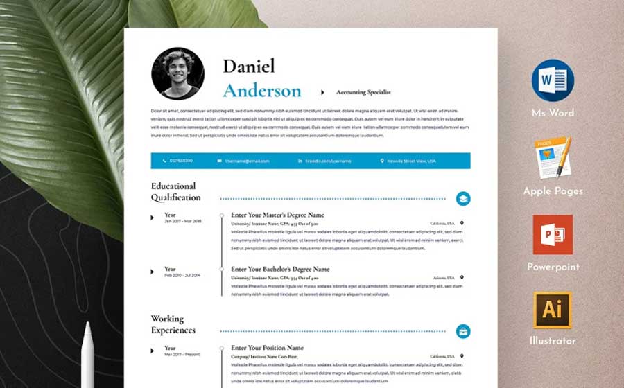 word resume templates modern for mac