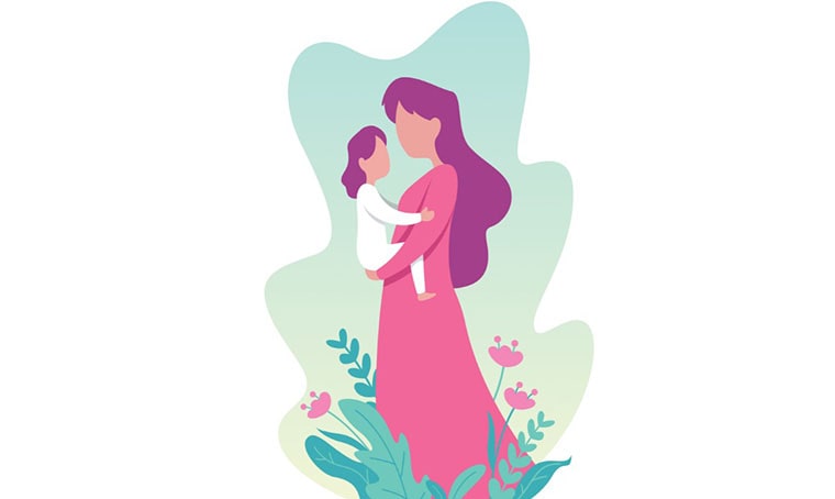 Mother and Child Illustration