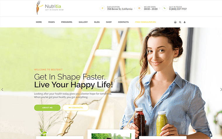 Healthy Nutrition and Dietology WordPress Theme