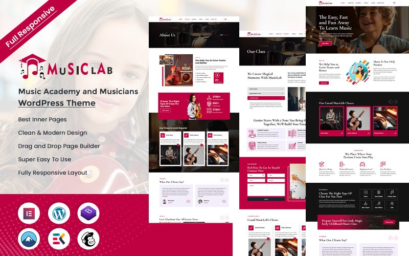 Musiclab - Music Academy and Musicians WordPress Theme
