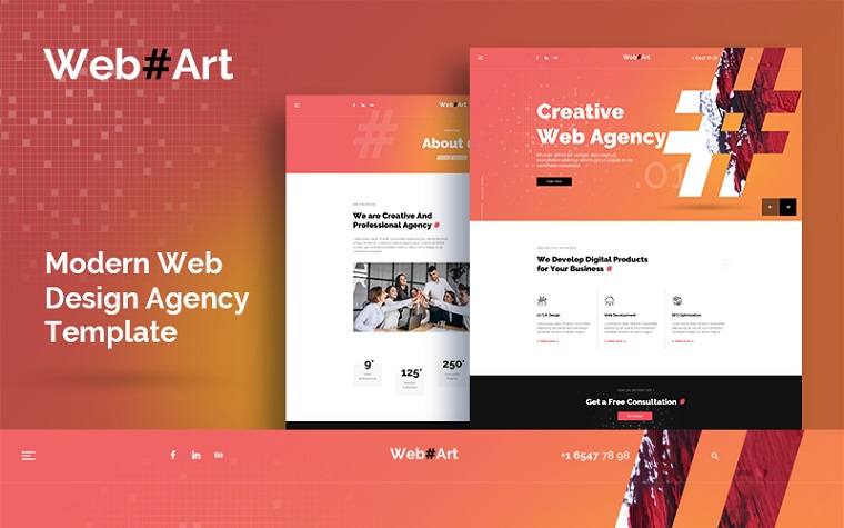 WebArt - Web Design Simple Creative PSD Template.