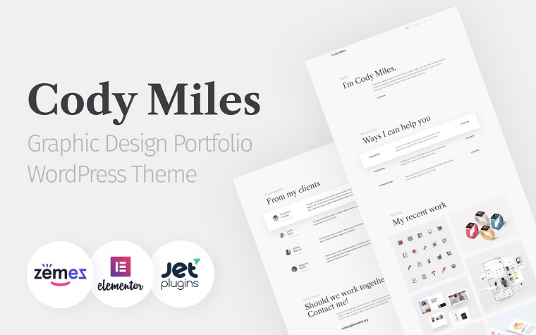 Codi Miles - Graphic Design Portfolio Websites to Grow Your Business WordPress Theme.