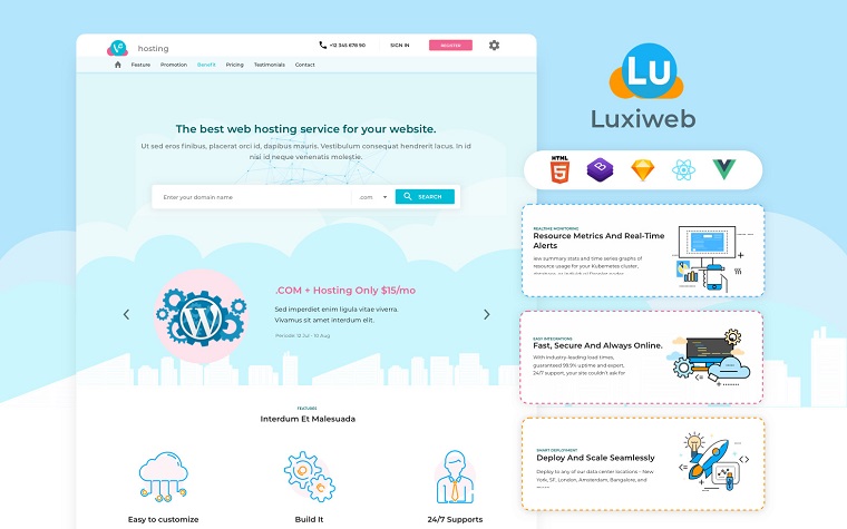 Luxiweb - Hosting Landing Page HTML Template.