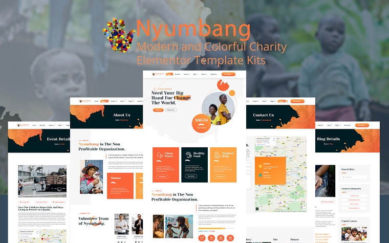 Nyumbang - Charity & Fundraising Elemetor Template Kits.