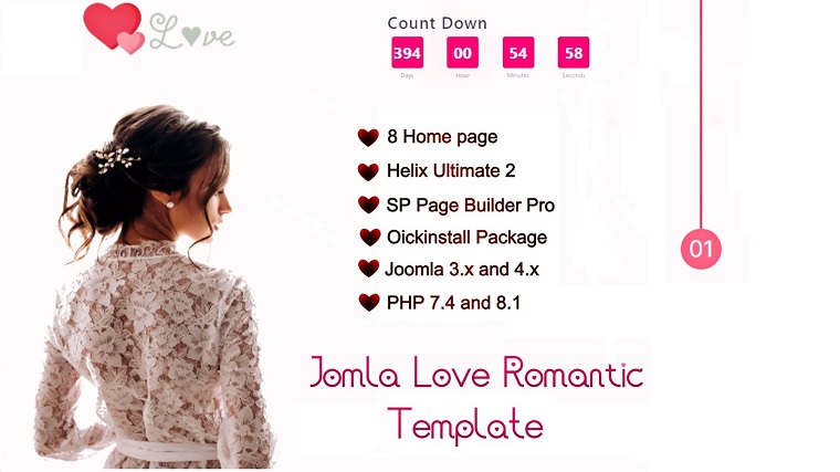 Romantic Love Joomla3 & Joomla4 Template.