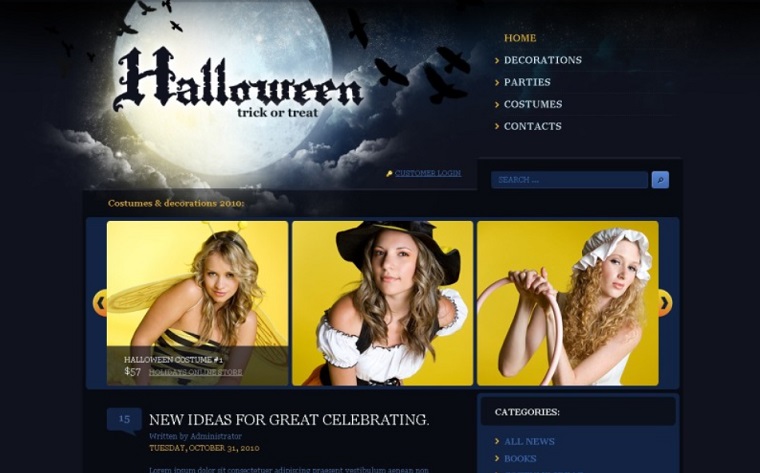 Free Halloween WordPress Theme & Website Templateю