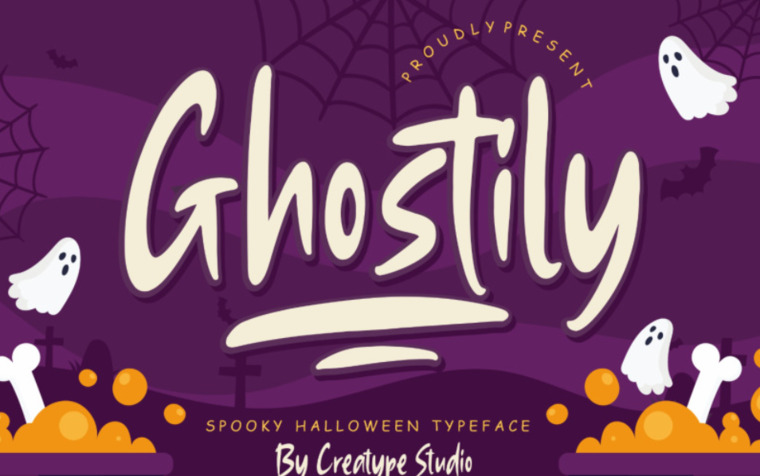 Ghostily Spooky Halloween Typeface Font.