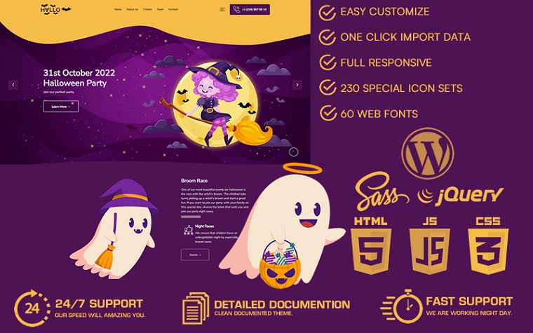 Hallo - Halloween WordPress Theme.