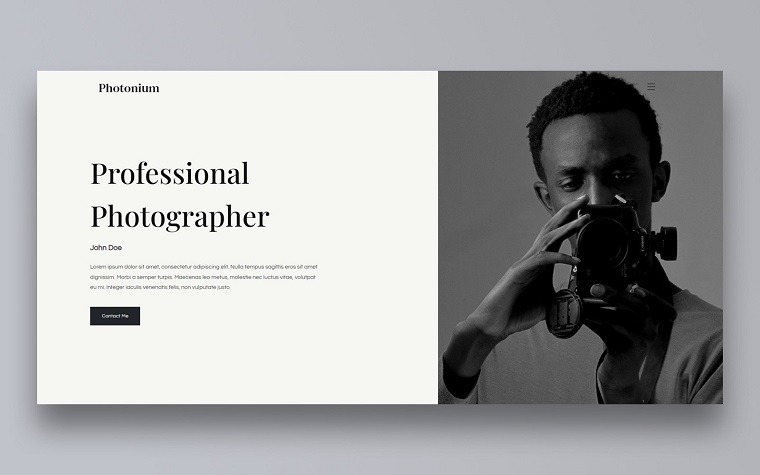 Photonium - Photographer WordPress Template.