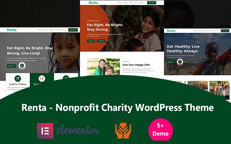 Renta - Fundraising And Nonprofit Charity WordPress Theme.