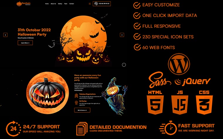 Samhain - Halloween WordPress Theme.