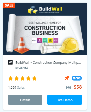 BuildWall Construction company WordPress theme 
