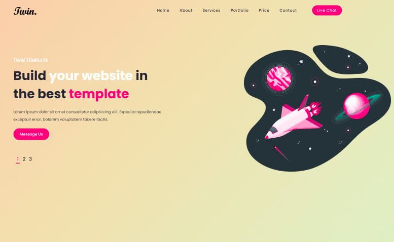 Twin - Landing HTML Template Solution