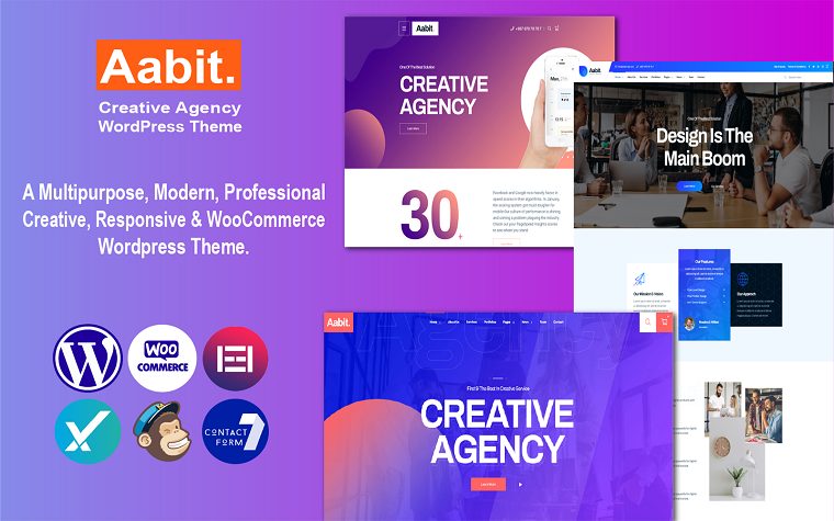 Modern Aabit Startup WordPress Theme.