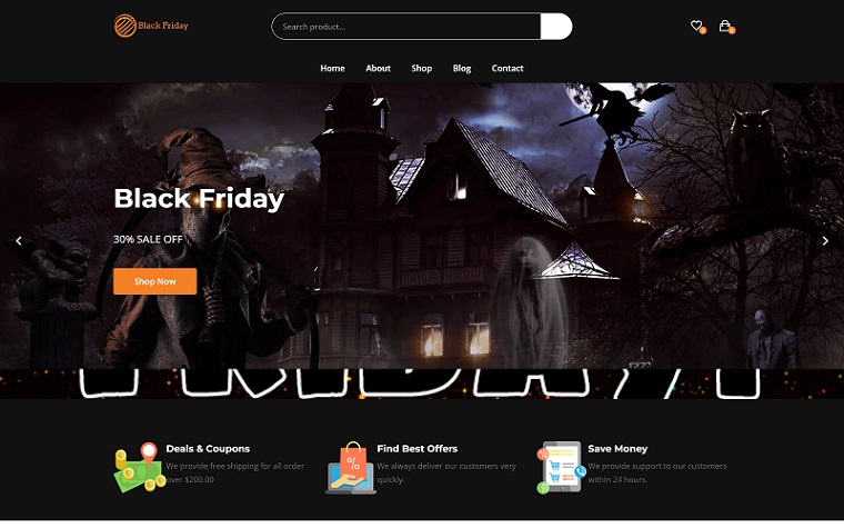 Black Friday Coupons - Cool Discounts HTML Template.