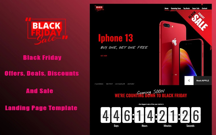 Black Friday - Special Sale Black Friday Landing Page Template.