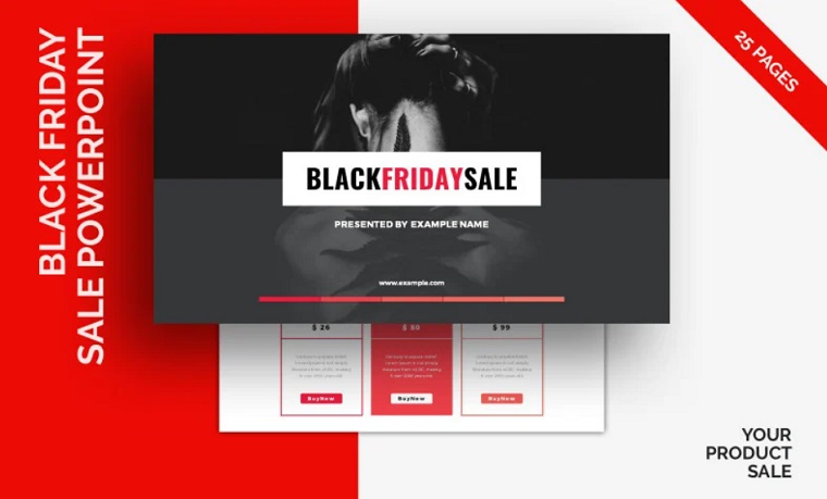 Black Friday Product Sale PowerPoint template.