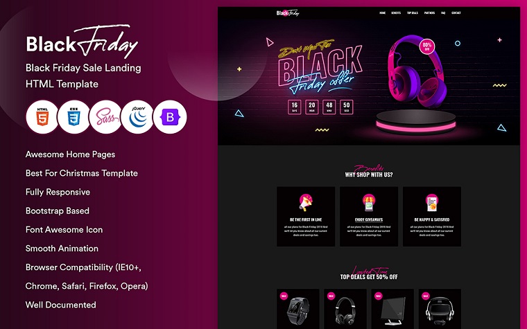 Blackfridos - Black Friday Landing HTML Template.