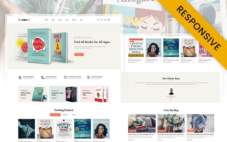 BookMart - Online Books, Magazine Store Opencart Responsive Theme.