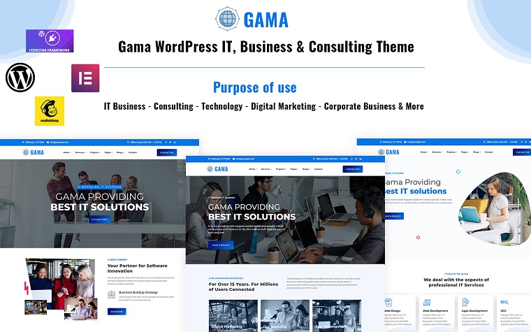 Gama - Business and Services WordPress Theme.