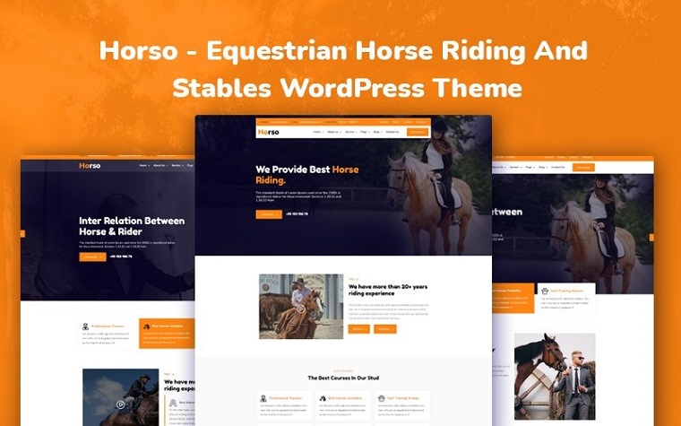 Horso - Equestrian Horse Riding And Stables WordPress Theme.