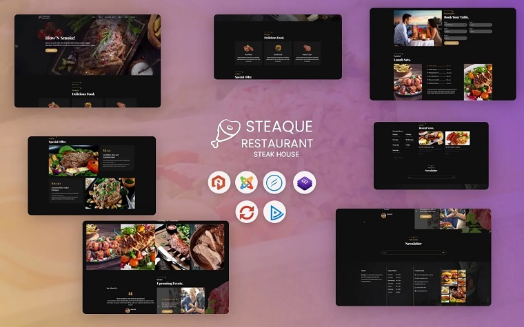 Steaque - Steak House / BBQ Restaurant Joomla Template.