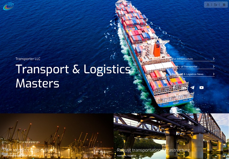 Transporter Transport and Logistics Joomla template.
