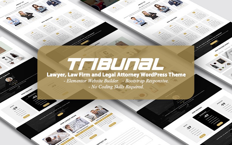 TRIBUNAL - Lawyer, Law Firm and Legal Attorney Landing Page WordPress Theme.