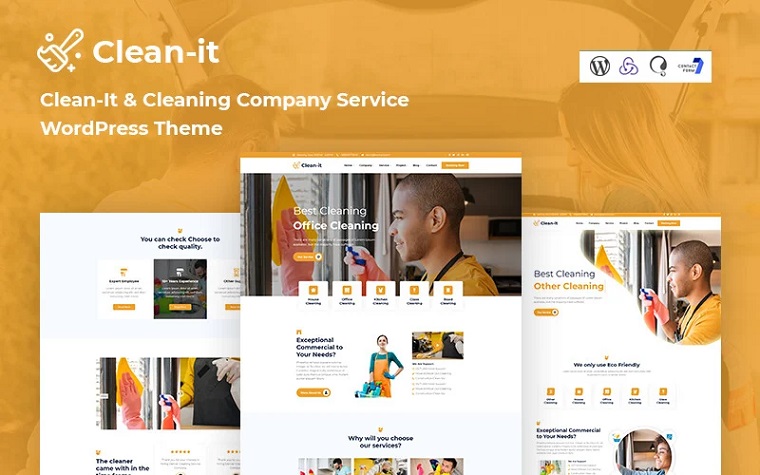 Cleanit - House Cleaning Services WordPress Template.