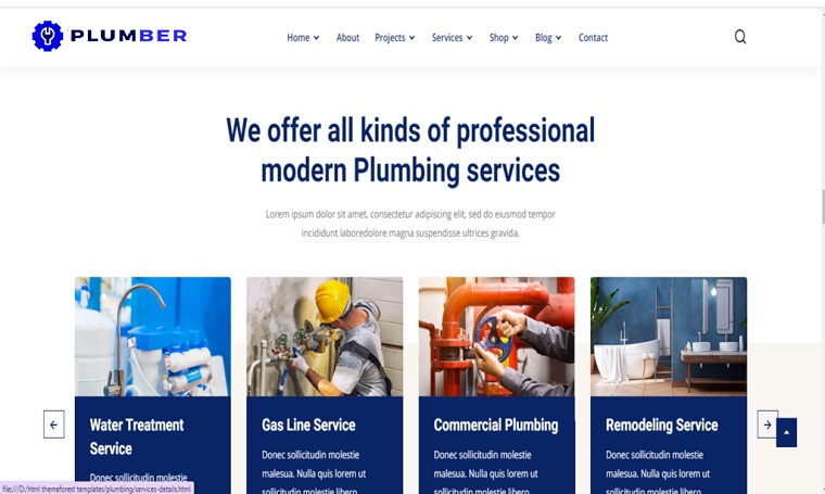 Plumbing Services HTML Template.
