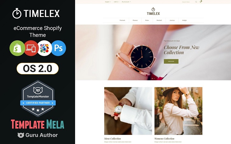 Timelex - Responsive Watch Shop Shopify Template.
