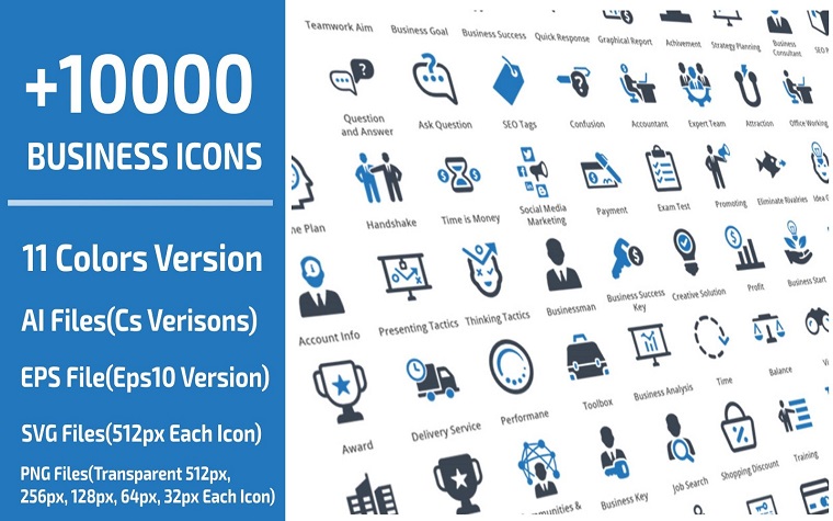 10000 Business Professional Icon Set.
