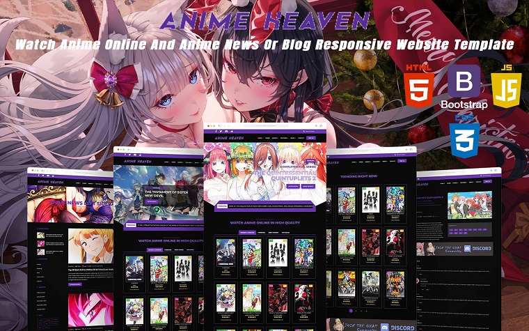 Anime Heaven - Watch Anime Online And Anime News Or Blog Responsive Website Template.