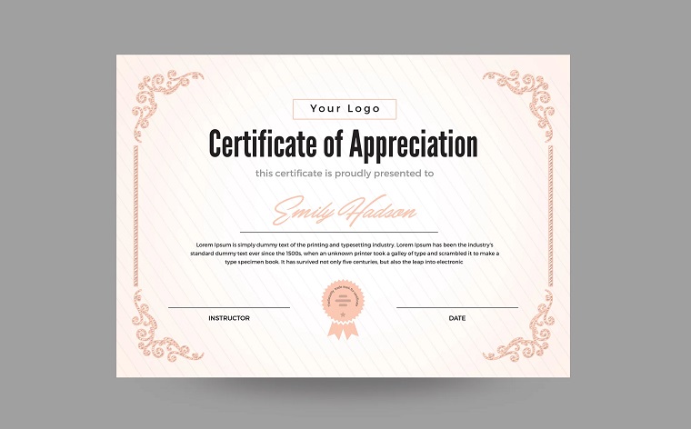 Appreciation Certificate Template.