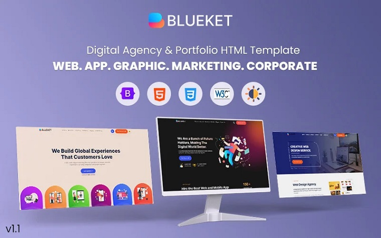Blueket - Digital & Corporate Business HTML5 Template